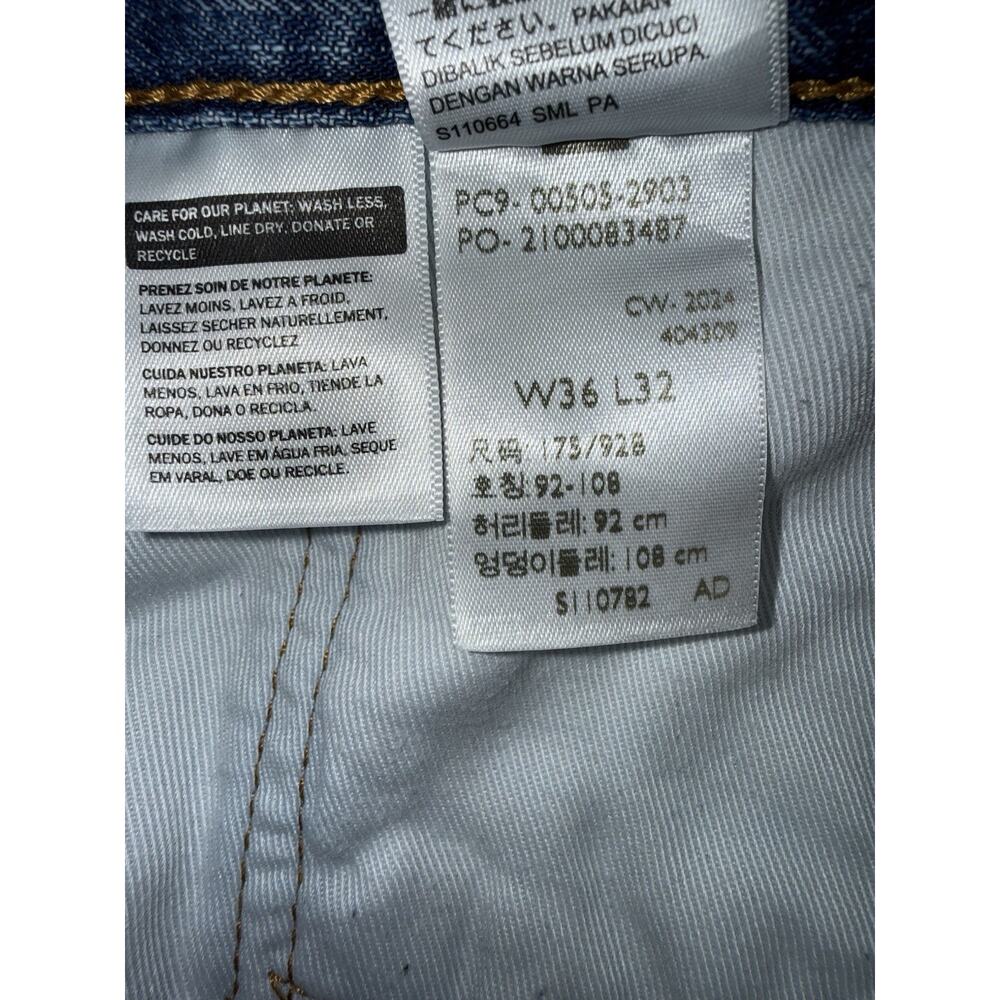 Levi's 505 Mens Jeans 36x32 Medium Wash Blue Regular Fit Straight Leg Denim - Picture 11 of 11